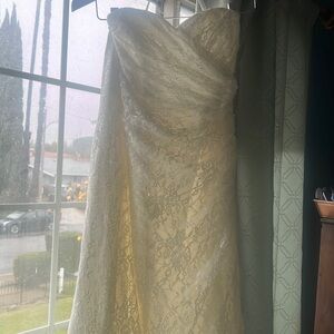 Elegant Lace Strapless Wedding Dress DAVIDS BRIDAL